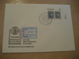 TORONTO 1978 CAPEX Newspaper Cancel Cover CANADA Estonia Estonie Estland - Briefe U. Dokumente