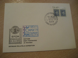 TORONTO 1978 CAPEX Map Mapping Geography Cancel Cover CANADA Estonia Estonie Estland - Briefe U. Dokumente