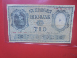 SUEDE 10 KRONOR 1944 Circuler (B.29) - Suède