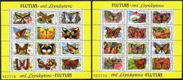 ROUMANIE Papillons, Papillon; Butterflies, Mariposas. Yvert BF 213/4 Complet En 2 Feuillets 8 Valeurs ** MNH, - Schmetterlinge