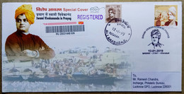 INDIA 2019 SWAMI VIVEKANANDA IN PRAYAG, SPIRITUAL LEADER, HINDUISM....REGISTERED COVER - Hinduismus