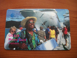 Virgin Islands - Man Drums Cruiseship (Chip On Back) - Isole Vergini