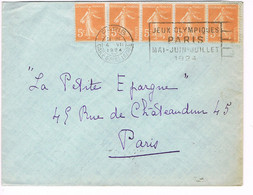 JEUX OLYMPIQUES 1924 -  MARQUE POSTALE - ESCRIME - POLO - JOUR DE COMPETITION - 04-07 - - Sommer 1924: Paris