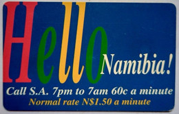 Namibia N$10 " Hello Namibia - Call SA  7pm To 7Am  ( Blue Rev ) - Namibia