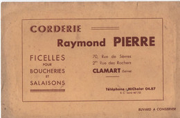 Buvard Ancien / CORDERIE/ Ficelles Pour Boucheries Et Salaisons/Raymond PIERRE/ CLAMART ( Seine) /Vers 1950      BUV577 - Autres & Non Classés