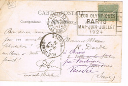 JEUX OLYMPIQUES 1924 -  MARQUE POSTALE -  POLO - JOUR DE COMPETITION - CEREMONIE D'OUVERTURE - 05-07 - - Estate 1924: Paris