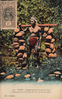 Tahiti - Indigène Des Noix De Coco - Edit. L. Gauthier - Colorisé - Oblitéré 1927 - Rivière  - Carte Postale Ancienne - Tahiti