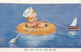 John Wills Signed Postcard I Always Have My Bottle With Me Funny Illustration - Wills, John