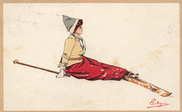 PELLEGRINI * CPA Illustrateur Art Nouveau Jugendstil Pellegrini N°50 * Femme Ski Skieuse Sports D'hiver - Autres & Non Classés