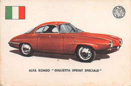 11921 "ALFA ROMEO GIULIETTA SPRINT SPEC. 5 - AUTO INTERNATIONAL PARADE - SIDAM TORINO - 1961" FIGURINA CARTONATA ORIG. - Moteurs