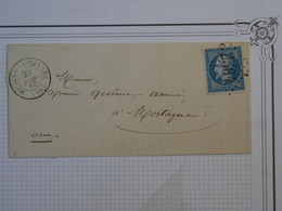 BO6 FRANCE BELLE  LETTRE    1865 MOULLINS A MORTAGNE   +N°22 + AFFRANCH. INTERESSANT - 1862 Napoleon III