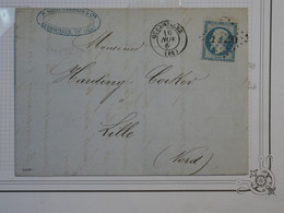 BO6 FRANCE BELLE  LETTRE    1865 GUEBWILLER A LILLE    +N°22 + AFFRANCH. INTERESSANT - 1862 Napoleon III