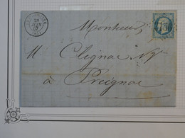 BO6 FRANCE BELLE  LETTRE  1867 LA MAGISTERE A PREIGNAC     +N°22 + AFFRANCH. INTERESSANT - 1862 Napoleon III