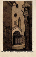 St. Veit A. D. Glan - Kirchenportal Und Herzogfigur  Künstlerkarte  1918 (12481) - St. Veit An Der Glan