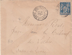 France Marcophilie - Département De L'Indre Et Loire - Montrésor - OR Orbigny - Lettre Type Sage - 1877-1920: Semi Modern Period