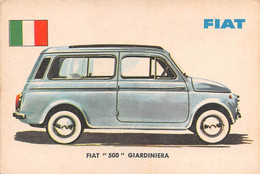 11932 "FIAT 500 GIARDINIERA 14 - AUTO INTERNATIONAL PARADE - SIDAM TORINO - 1961" FIGURINA CARTONATA ORIG. - Engine