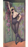 A. PENOT * CPA Illustrateur Art Nouveau Jugendstil A. Penot * Femme Seins Nus Nu Curiosa Masque * N°310 - Other & Unclassified