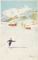 PELLEGRINI * CPA Illustrateur Art Nouveau Jugendstil Pellegrini * Ski Skieur Sports D'hiver * PUB Belle Jardinière - Autres & Non Classés