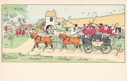 Harry ELIOTT * CPA Illustrateur Art Nouveau Harry Eliott * N°5 * Attelage Chevaux Chasse à Courre - Elliot