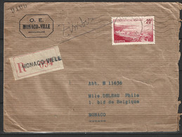 MONACO. N°312 De 1948 Sur Enveloppe Ayant Circulé. Vue De La Principauté. - Cartas & Documentos