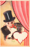 BIRGER Art Déco Jugendstil * CPA Illustrateur Art Nouveau Birger * Magicien ? Monocle Fleurs Chapeau Hat - Other & Unclassified