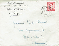 Enveloppe à En-tête De L'École Cale Des Garçons, Rue De Haine-St-Paul, Bois-d'Haine (a Circulé En 1954) - Historische Dokumente