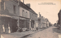 Villiers Saint Georges            77         Rue De La Gare Et Place Du Marché          (voir Scan) - Altri & Non Classificati