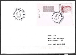 MONACO. N°2055 De 1996 Sur Enveloppe Ayant Circulé. Prince Rainier III. - Lettres & Documents