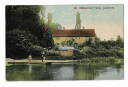 Postcard, Surrey, Guildford, St. Catherines Ferry, Boat, House, River, 1916. - Surrey