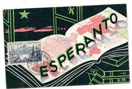 ESPERANTO  MARSEILLE  CONGRES ESPERANTISTE 1956  CACHET AVEC SON TIMBRE -  CACHET AU DOS - Esperanto
