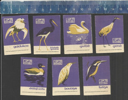 WATERFOWL - WADING BIRDS - SWAN & OTHER BIRDS  Matchbox Labels LITHUANIA - Zündholzschachteletiketten