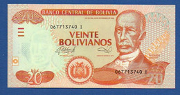 BOLIVIA - P.239A – 20 Bolivianos  L. 1986 UNC, Serie I 067713740 Printer DLR - Bolivia