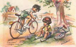 Germaine BOURET * CPA Illustrateur Bouret * éditeur M.D. Paris N°425 * Enfant Vélo Cycle Cycliste Cyclisme - Bouret, Germaine