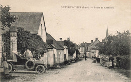 St Flovier * La Route De Châtillon * Automobile Voiture Ancienne * Villageois - Sonstige & Ohne Zuordnung