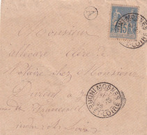 France Marcophilie - Département De L'Indre Et Loire - Mosnes - Lettre Type Sage - 1877-1920: Semi Modern Period