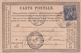 France Marcophilie - Département De L'Indre Et Loire - Pressigny Le Grand - Carte Type Sage - 1877-1920: Semi-Moderne