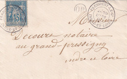 France Marcophilie - Département De L'Indre Et Loire - Pressigny Le Grand - OR Petit Pressigny - Lettre Type Sage - 1877-1920: Semi Modern Period