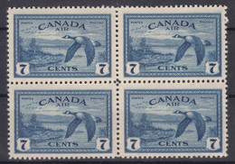 Canada 1946 Airmail Duck Mi#241 Mint Never Hinged Piece Of 4 - Unused Stamps