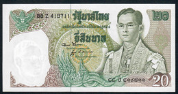 THAILAND P84a 20 BAHT 1971 #88Z  Signature 52  UNC. - Thaïlande