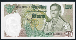THAILAND P84a 20 BAHT 1971 #88Z  Signature 52  UNC. - Tailandia