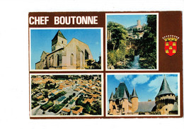 Cpm - 79 -  Chef Boutonne - Multivues - Blason - Tour Chateau - Chef Boutonne