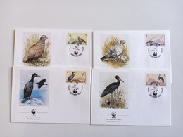 Temas -Aves 4 FDC Com Carimbos Diferentes - Patrijzen, Kwartels