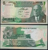 TUNISIA P68a 5 Dinars 1972 UNC - Tunesien