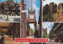 CHESTER STREET VIEWS, CLOCK, FORTRESS, CAR, PEOPLE, DIFFERENT VIEWS - Chester