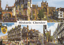 CHESTER HISTORIC SITES, GATE, STREETS, CLOCK, CAR, PEOPLE, DIFFERENT VIEWS - Chester