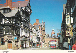 CHESTER EASTGATE STREET, GATE, CLOCK, BUSS, PEOPLE - Chester