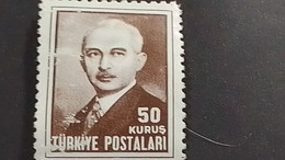 TÜRKEY--1940-50 -  50K-   İNÖNÜ  DAMGASIZ - Unused Stamps