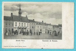 * Ronse - Renaix (Oost Vlaanderen) * (Editeur Math. Dubois) Grande Place, Souvenir, Café Concorde, Animée, Markt - Renaix - Ronse