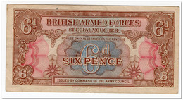 GREAT BRITAIN,BRITISH ARMED FORCES,6 PENCE,1946,P.M10,VF+ - British Armed Forces & Special Vouchers