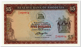 RHODESIA,5 DOLLARS,1978,P.32b,AU-UNC - Rhodesia